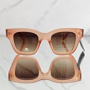 French Connection Sunglasses 59mm Orange Gold Tone Cat Eye Vacation Summer Boho